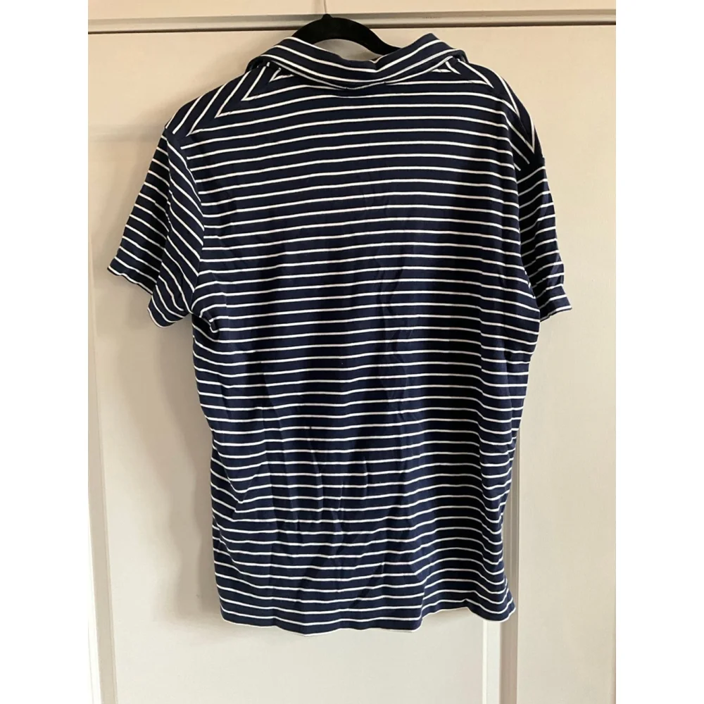 Polo Ralph Lauren navy blue and white striped short-sleeve polo shirt Large